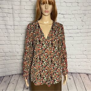 Vintage Amélie & Amélie V-Neck Long Sleeve Blouse Made In Italy Size L